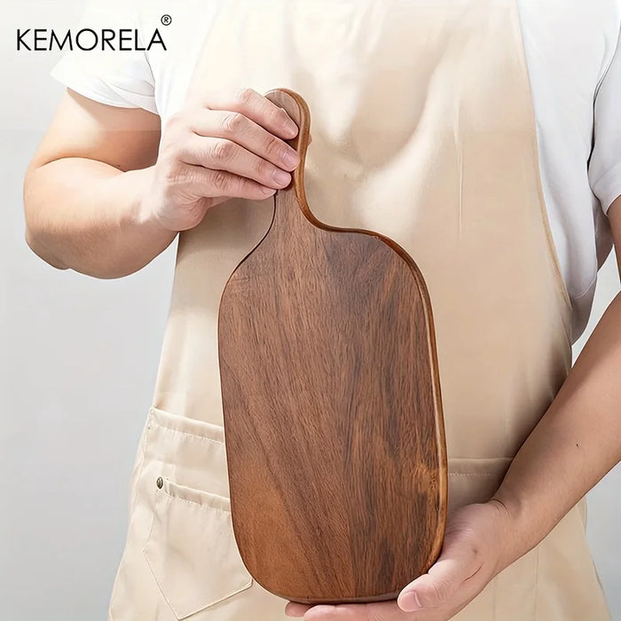 Wooden Cutting Board with Handle — Food-Safe Chopping Board for Meat, Cheese & Pizza