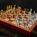 Deluxe 30cm Folding Wooden Checkerboard Set with Weighted Zinc Alloy Pieces