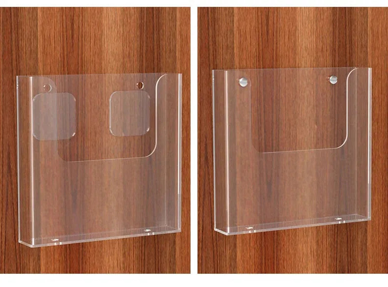 Clear Acrylic Wall-Mount Brochure Holder — Fits A4 & A5