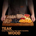 Teak End Grain Cutting Board — Large Wooden Chopping & Charcuterie Board with Hidden Handles