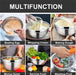 6-Piece Stainless Steel Nesting Mixing Bowls with Black Lids and Non-Slip Bases