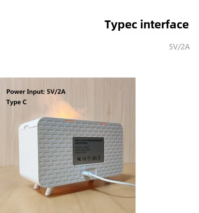 Bluetooth White Noise Machine with Aroma Diffuser, Humidifier & Night Light — 8 Sounds, 3‑Level Dimming