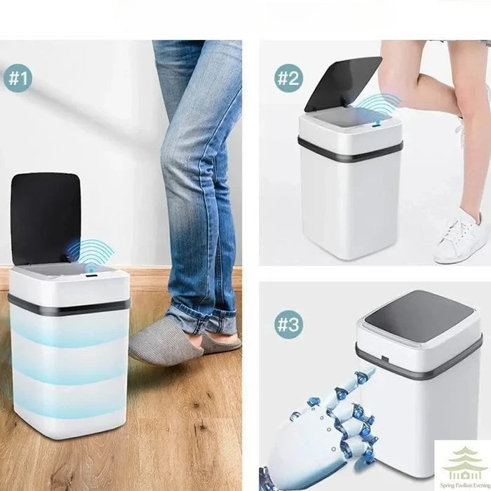 13L Rectangular Touch-Top Kitchen & Bathroom Bin – White