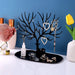 Reindeer Tree Jewellery Stand with Tray — PP Plastic Organiser (Black or White)