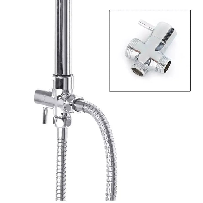 Square Stainless Steel Shower Head Set with 8-inch Rainfall & Mixer