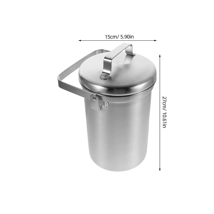 3L Stainless Steel Kitchen Compost Bin — Countertop Food Scrap Container with Odour‑Sealing Lid & Handle