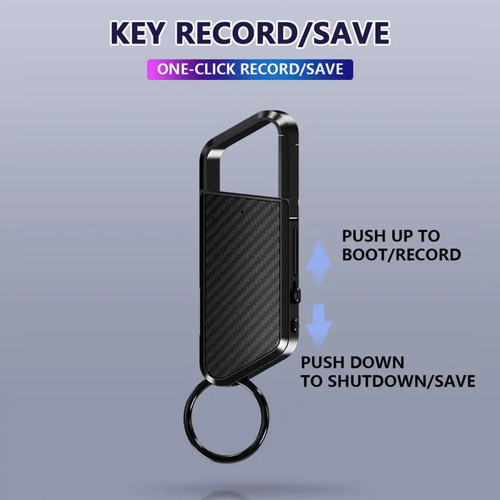 Mini Keyring Voice Recorder — Voice‑Activated, TF Card Up to 128GB