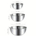 Set of 3 Stainless Steel Mixing Bowls with Measurement Marks — Thickened for Mixing & Kneading