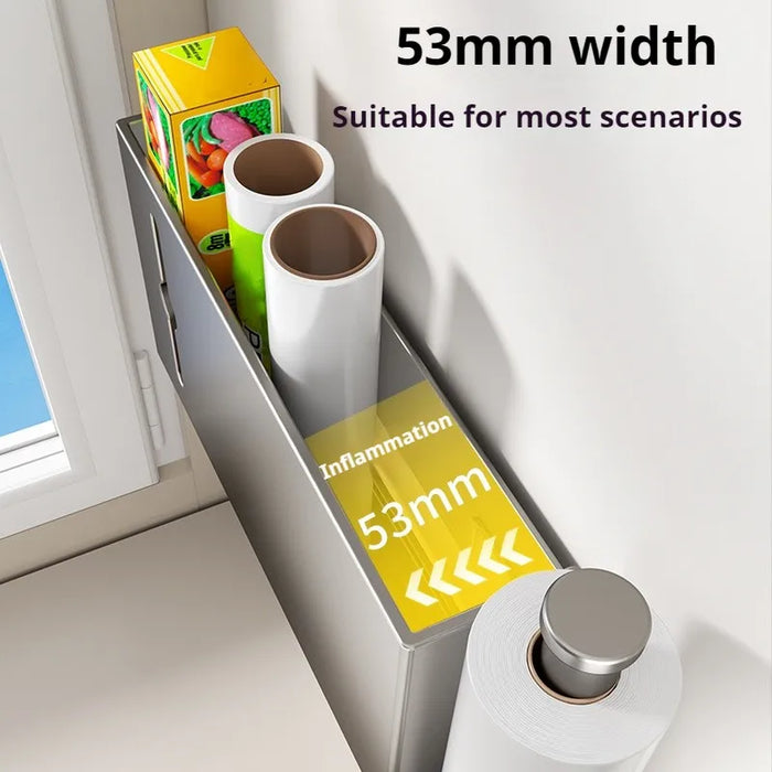 Adhesive Under-Cabinet Paper Towel Holder - Punch-Free Roll Dispenser