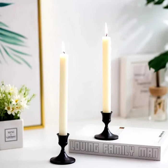 Vintage Elegant Tabletop Candle Holders – Metal & Aluminium, Single or 3‑Piece Sets