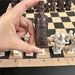 Large 43cm (16.93in) Imitation Terracotta Army Plastic Chess Set with Aged Leather-Effect Board