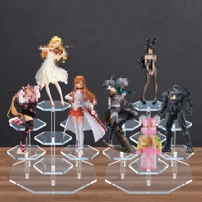 Hexagonal Acrylic Display Stand – Multi-Tier Storage for Jewellery, Cosmetics & Collectibles