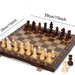 39cm (15in) Foldable Handmade Wooden Chess Set with Extra Queens