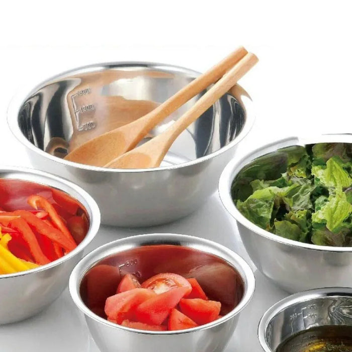 5-piece Stainless Steel Nesting Mixing Bowls (14–24cm) – Non-slip, Lightweight