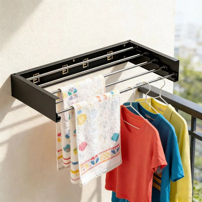 Carbon Steel Invisible Wall-Mounted Clothes Drying Rack — 60cm Hidden Foldable, Heavy-Duty