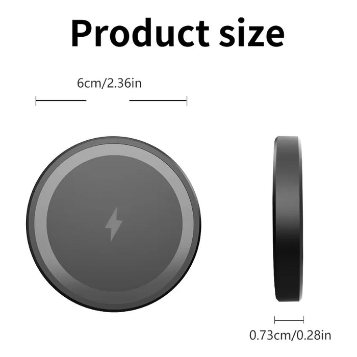 Magnetic Wireless Charger Pad for iPhone 12–17 & AirPods Pro — 15W MagSafe‑style