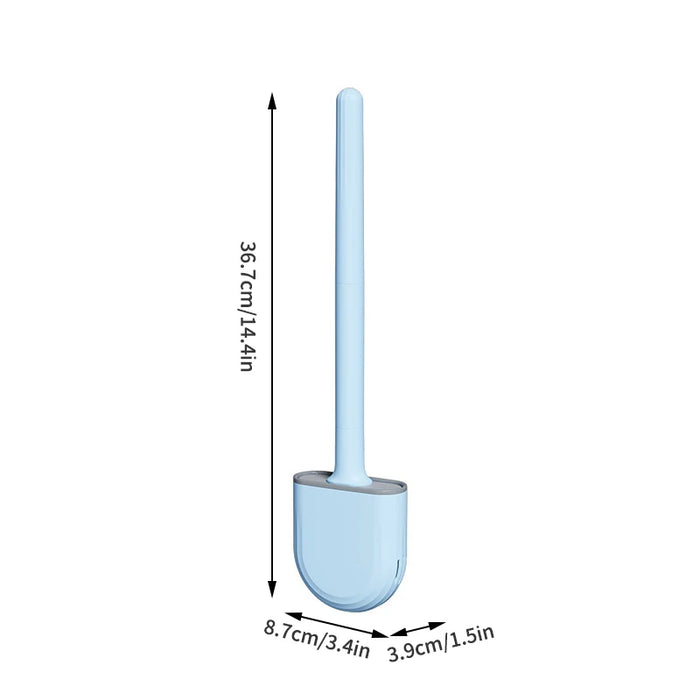 Wall-hanging Long-handle Toilet Brush with Silicone Head, 36×9×4 cm