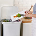 38 L Two-Tier Waste Bin with 4 Casters, White — 42 x 28.2 x 73 cm