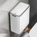Touchless Wall-Mounted Bathroom Bin — Odour-Sealing Rectangular Plastic, 9L (White)