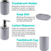 6-Piece Plastic Bathroom Accessory Set — Toothbrush Holder, Dispenser, Soap Dish & More