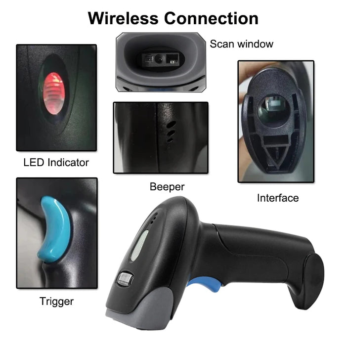 U20 Bluetooth/Wired 1D & 2D Handheld Barcode Scanner – Portable CMOS QR Reader