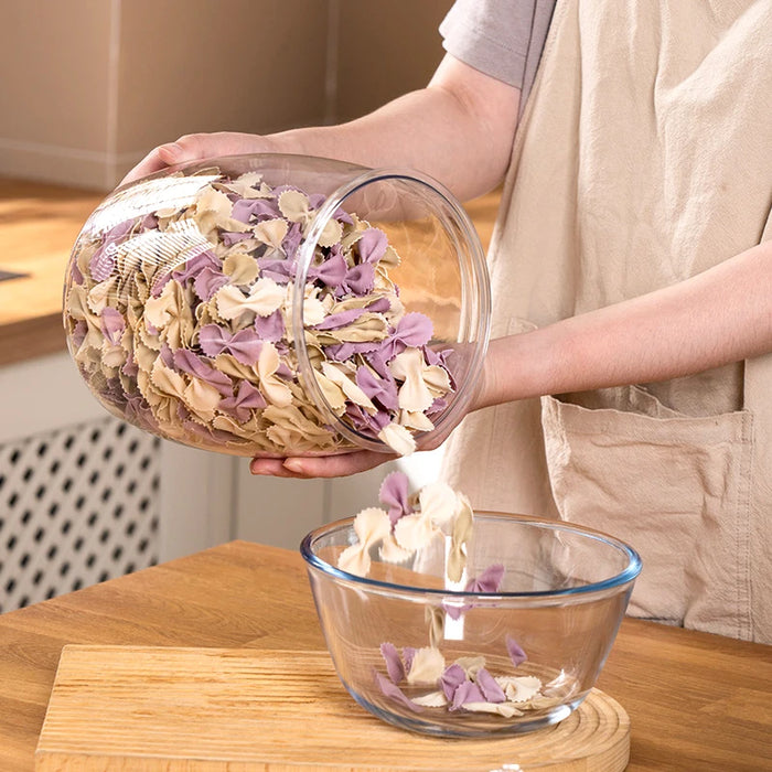 Airtight Clear Plastic Food Canister – 2.2 / 3.8 / 6.5L Flour, Cookie & Candy Jar with Lid
