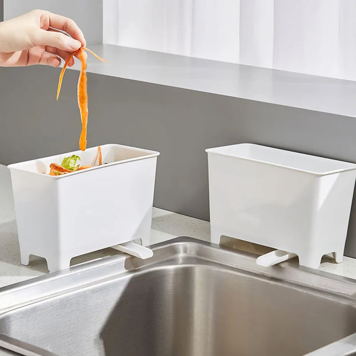 Kitchen Waste Bin with Filter for Food Residue and Soup — Sink-side Recycling Bucket