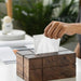 Walnut Solid Wood Tissue Box — Classic Desktop & Living Room Case