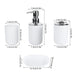 4‑Piece Plastic Bathroom Accessory Set — Soap Dispenser, Storage & Rinse Cups, Soap Dish