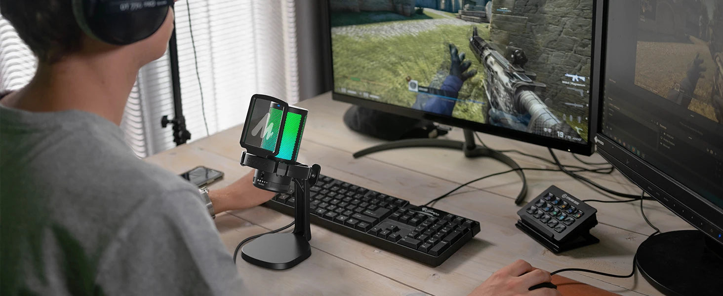 DGM20 USB Gaming Microphone — RGB, ENC Noise Reduction & Tap-to-Mute