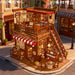 Cute Cake Shop 3D Wooden Book Nook Kit — DIY Miniature Bookshelf Dollhouse Bookend