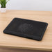 Adjustable Metal Mesh Laptop Cooling Pad with USB and LED Light — Black