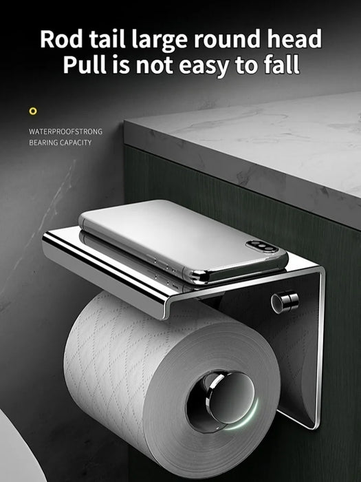Stainless Steel Wall-Mounted Paper Towel & Toilet Roll Holder