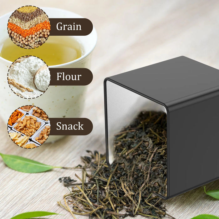 3‑Piece Coffee, Tea & Sugar Canister Set — Metal Jars with Bamboo or Iron Airtight Lids