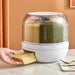6-Compartment Rotating Grain Dispenser — Sealed, Insect-Proof Kitchen Storage