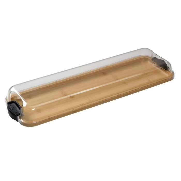 Portable Bamboo Charcuterie Board with Lockable Clear Lid