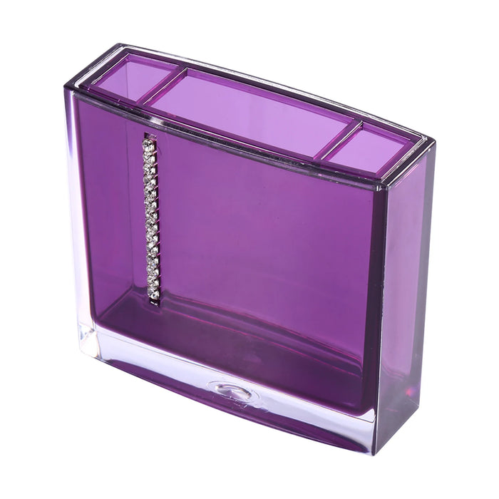 5‑Piece Purple Acrylic Bathroom Set — Emulsion Bottle, Toothbrush Holder, Soap Dish & 2 Cups