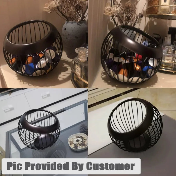 Vintage Mesh Coffee Capsule Basket – Metal Coffee Pod & Fruit Holder