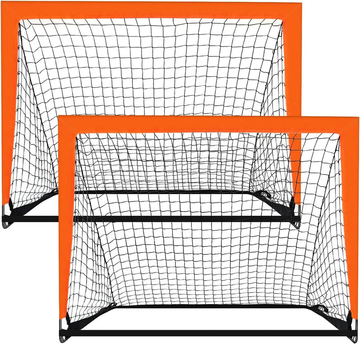 2-Pack Pop-Up Football Goals for Garden, Indoor & Outdoor