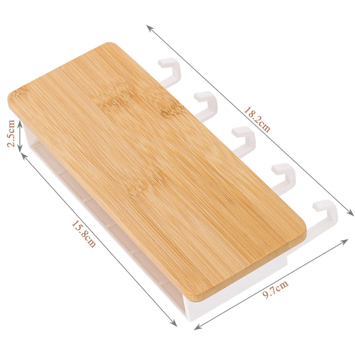 Personalised Engraved Bamboo Key Holder – 5-Hook Wall Rack