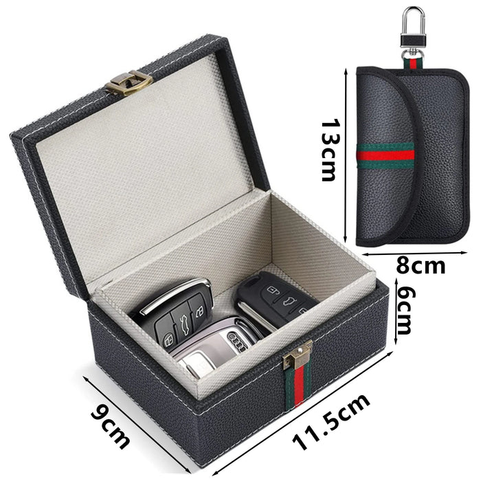 Faraday Box with Signal-Blocking Bags for Car Keys — Keyless Entry Protector