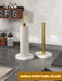 Nordic Marble & Space Aluminium Paper Towel Holder — Vertical Kitchen Roll Stand (Black, White, Gold)