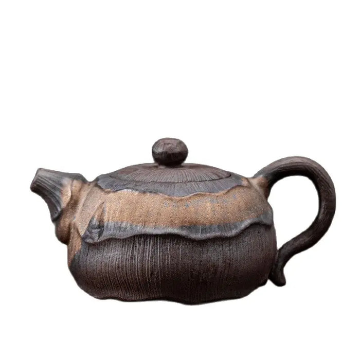Japanese‑Style Gilt Iron‑Glaze Ceramic Teapot 250ml – Handmade Pu'er & Oolong Teaware
