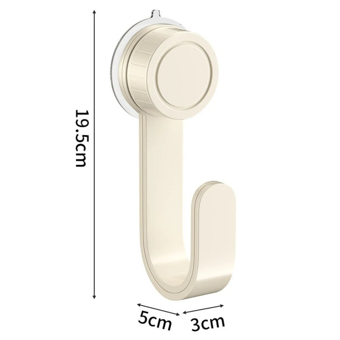 Drill‑Free Suction Cup Rotating Kitchen Rack — Wall‑Mounted Pot Lid & Chopping Board Holder with Hooks
