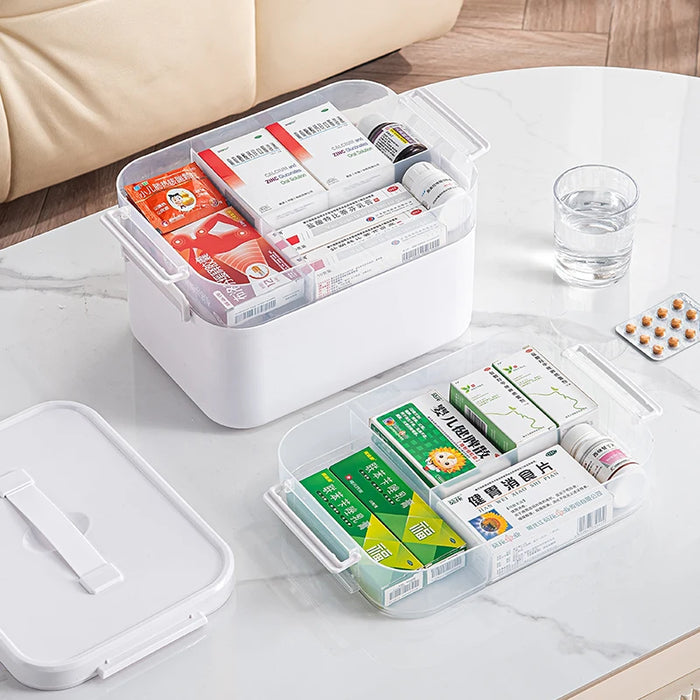 Large Multi-tier Medical Storage Box — Portable Medicine Display Rack