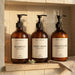 Set of 5 Amber 500ml Refillable Pump Bottles – Empty Dispensers for Shampoo, Conditioner, Hand & Dish Soap