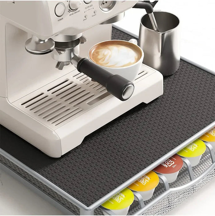 Metal Coffee Capsule Drawer Rack – 36-Capsule Desktop Storage Shelf