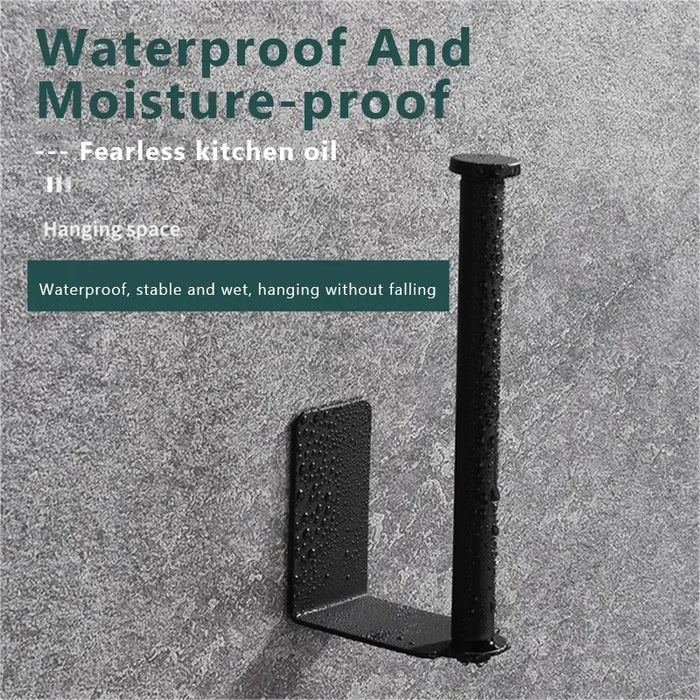 Self-Adhesive Punch-Free Toilet & Towel Roll Holder, Stainless Steel Wall Mount