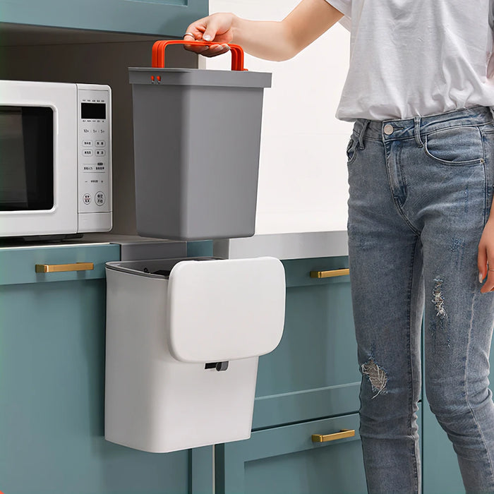 Kitchen Compost Bin — 9L Hanging Bin with Odour-Sealing Lid