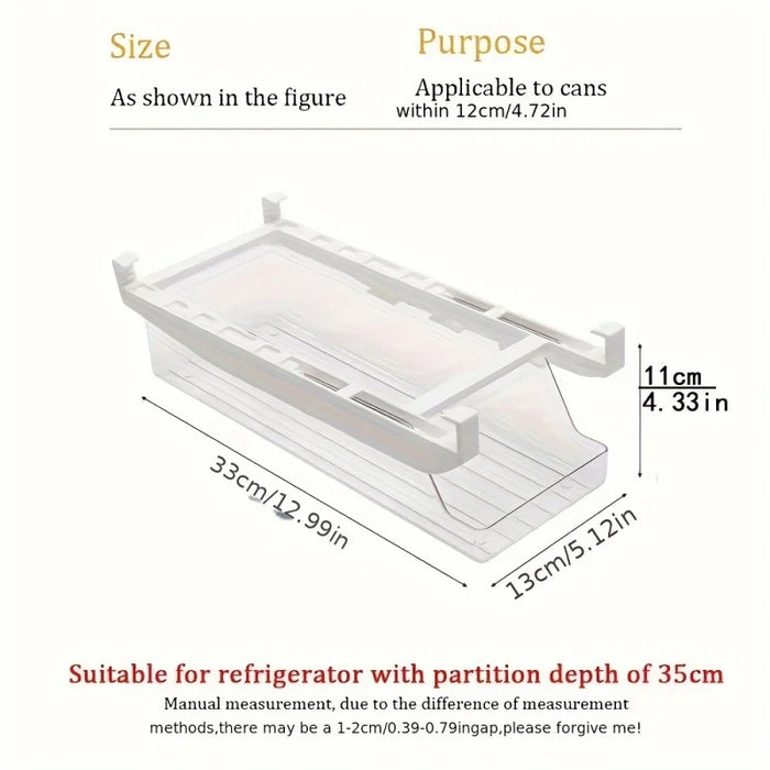 Clear Fridge Can Dispenser — 33×13×8.5cm